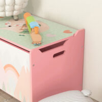 Aufbewahrungsbox Spielzeugkiste mit Deckel Tiermotiv Kinderzimmer rosa