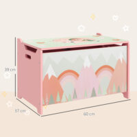 Aufbewahrungsbox Spielzeugkiste mit Deckel Tiermotiv Kinderzimmer rosa