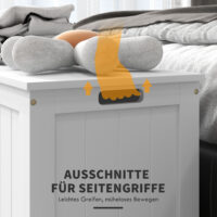 Aufbewahrungsbox Spielzeugtruhe für Kinderzimmer 81x40x46cm weiss