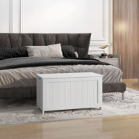 Aufbewahrungsbox Spielzeugtruhe für Kinderzimmer 81x40x46cm weiss