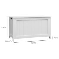 Aufbewahrungsbox Spielzeugtruhe für Kinderzimmer 81x40x46cm weiss