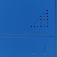 Blauer Stahl Spind mit 2 Türen und Schließfach 90x38x45 cm