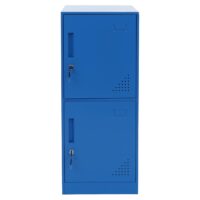 Blauer Stahl Spind mit 2 Türen und Schließfach 90x38x45 cm