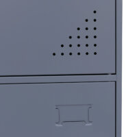 Grauer Stahl Schließfachschrank 2-türig 90x38x45 cm