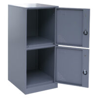 Grauer Stahl Schließfachschrank 2-türig 90x38x45 cm