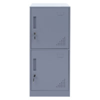 Grauer Stahl Schließfachschrank 2-türig 90x38x45 cm