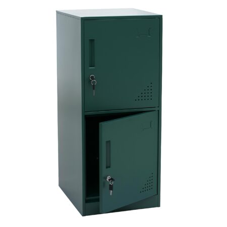 Grüner Stahl Spind mit 2 Türen 90x38x45 cm