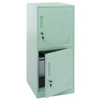 Mintgrüner Stahl Spind mit 2 Türen 90x38x45 cm