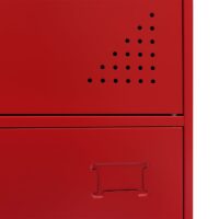 Roter Stahl Spind mit 2 Türen und Schließfach 90x38x45 cm