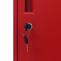 Roter Stahl Spind mit 2 Türen und Schließfach 90x38x45 cm