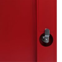 Roter Stahl Spind mit 2 Türen und Schließfach 90x38x45 cm