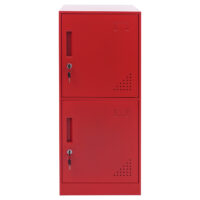 Roter Stahl Spind mit 2 Türen und Schließfach 90x38x45 cm