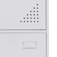 Weißer Stahl Spind mit 2 Türen und Schließfach 90x38x45 cm