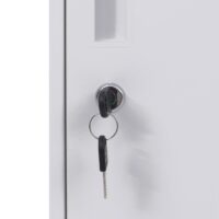 Weißer Stahl Spind mit 2 Türen und Schließfach 90x38x45 cm