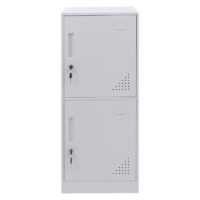 Weißer Stahl Spind mit 2 Türen und Schließfach 90x38x45 cm