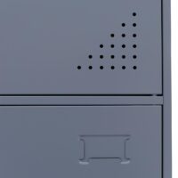 Grauer Spind Schließfach 3-türig aus Stahl 90x38x45 cm