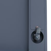 Grauer Spind Schließfach 3-türig aus Stahl 90x38x45 cm