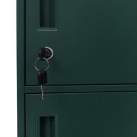 Grüner Spind Schließfach 3-türig aus Stahl 90x38x45 cm