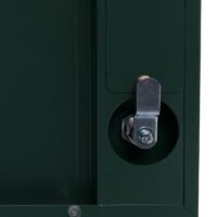 Grüner Spind Schließfach 3-türig aus Stahl 90x38x45 cm