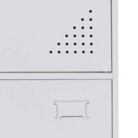 Weißer Spind Schließfach mit 3 Türen aus Stahl 90x38x45 cm