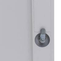 Weißer Spind Schließfach mit 3 Türen aus Stahl 90x38x45 cm