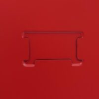 Roter Stahl Spind mit Kleiderstange und Schließfach 90x38x45 cm