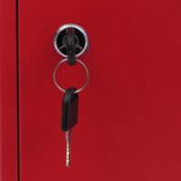 Roter Stahl Spind mit Kleiderstange und Schließfach 90x38x45 cm