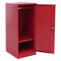 Roter Stahl Spind mit Kleiderstange und Schließfach 90x38x45 cm