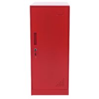 Roter Stahl Spind mit Kleiderstange und Schließfach 90x38x45 cm