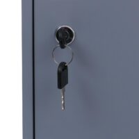 Grauer Stahlschrank mit Kleiderstange und Schließfach 90x38x45 cm