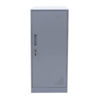 Grauer Stahlschrank mit Kleiderstange und Schließfach 90x38x45 cm