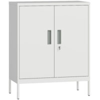 Stahlschrank verschliessbar mit verstellbaren Regalen weiss