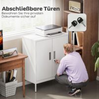 Stahlschrank verschliessbar mit verstellbaren Regalen weiss