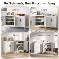 Stahlschrank verschliessbar mit verstellbaren Regalen weiss
