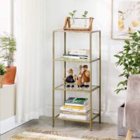 Standregal Glasregal 4-stufig Gold