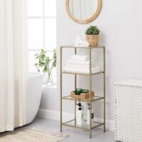 Standregal Glasregal 4-stufig Gold
