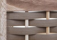 Klappbares Standregal Holz mit Geflecht 4 Ablagen 110cm braun