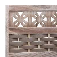 Klappbares Standregal Holz mit Geflecht 4 Ablagen 110cm braun