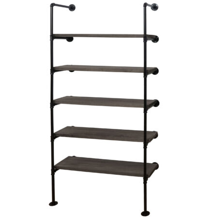 Standregal JAM-C45 Bücherregal Industriedesign 165x80x28cm grau-braun