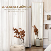 Standspiegel gross freistehend mit Ständer Holzoptik natur