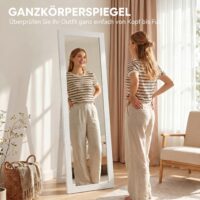 Standspiegel Ganzkörperspiegel freistehend für Schlafzimmer weiss