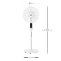 Standventilator höhenverstellbar mit Fernbedienung und Timer weiss