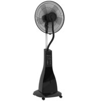 Standventilator leise mobil mit Luftbefeuchter und Fernbedienung schwarz
