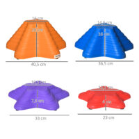 Buntes Stapelspielzeug in Form von Balance-Steinen, bis 80kg belastbar, fördert Koordination und Gleichgewichtssinn bei Kindern.