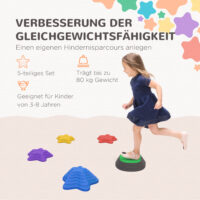 Stapelspielzeug in Form von rutschfesten Flusssteinen, ideal für Balancespiele bis 80kg. Es fördert Koordination und Körperbeherrschung bei Kindern.