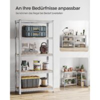 Steckregal Lagerregal 2er-Set 180x90x40cm Silber.