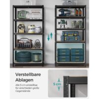 Steckregal Lagerregal 2er-Set 200x100x50cm Schwarz.