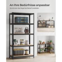 Steckregal Lagerregal 2er-Set 200x100x50cm Schwarz.