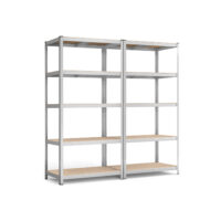 Steckregal Lagerregal 2er-Set 200x100x50cm Silber.