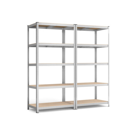 Steckregal Lagerregal 2er-Set 200x100x50cm Silber.